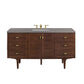 Amberly 60" Single Vanity, Mid-Century Walnut w/ 3 CM Grey Expo Top