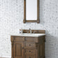 Brookfield 36" Single Vanity, Country Oak w/ 3 CM Ethereal Noctis Quartz Top