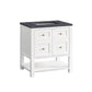 Breckenridge 30" Single Vanity, Bright White w/ 3 CM Charcoal Soapstone Top