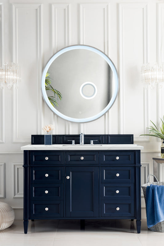 Brittany 48" Single Vanity, Victory Blue w/ 3 CM Ethereal Noctis Quartz Top