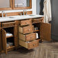 Bristol 60" Double Vanity, Saddle Brown w/ 3 CM Ethereal Noctis Quartz Top