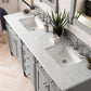 Brittany 72" Double Vanity, Urban Gray w/ 3 CM Eternal Jasmine Pearl Quartz Top