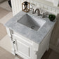 Brookfield 26" Single Vanity, Bright White w/ 3 CM Carrara Marble Top