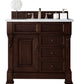 Brookfield 36" Single Vanity, Burnished Mahogany w/ 3 CM Arctic Fall Solid Surface Top