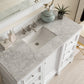 De Soto 48" Single Vanity, Bright White w/ 3 CM Carrara Marble Top