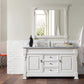 Brookfield 60" Single Vanity, Bright White w/ 3 CM Carrara Marble Top