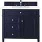 Brittany 36" Single Vanity, Victory Blue w/ 3 CM Arctic Fall Solid Surface Top