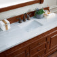 Brookfield 60" Single Vanity, Warm Cherry w/ 3 CM Arctic Fall Solid Surface Top