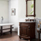 Brookfield 26" Single Vanity, Burnished Mahogany w/ 3 CM Carrara Marble Top