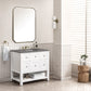 Breckenridge 36" Single Vanity, Bright White w/ 3 CM Grey Expo Top