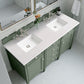 Brittany 60" Double Vanity, Smokey Celadon w/ 3 CM White Zeus Top