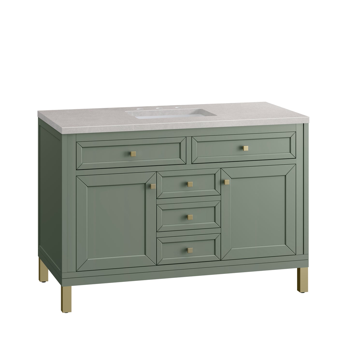 Chicago 48" Single Vanity, Smokey Celadon w/ 3 CM Eternal Serena Top