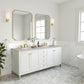 Chicago 72" Double Vanity, Glossy White w/ 3 CM Eternal Serena Top