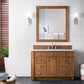 Bristol 48" Single Vanity, Saddle Brown w/ 3 CM Arctic Fall Solid Surface Top