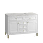 Chicago 48" Single Vanity, Glossy White w/ 3 CM Eternal Jasmine Pearl Top