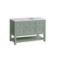 Breckenridge 48" Single Vanity, Smokey Celadon w/ 3 CM Carrara Marble Top