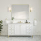 Chicago 60" Single Vanity, Glossy White w/ 3 CM Eternal Jasmine Pearl Top