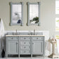 Brittany 60" Double Vanity, Urban Gray w/ 3 CM Eternal Marfil Quartz Top