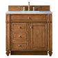 Bristol 36" Single Vanity, Saddle Brown w/ 3 CM Arctic Fall Solid Surface Top