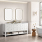 Breckenridge 72" Double Vanity, Bright White w/ 3 CM Arctic Fall Top