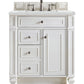 Bristol 30" Single Vanity, Bright White w/ 3 CM Ethereal Noctis Quartz Top