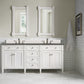 Brittany 72" Double Vanity, Bright White Vanity w/ 3 CM Grey Expo Quartz Top