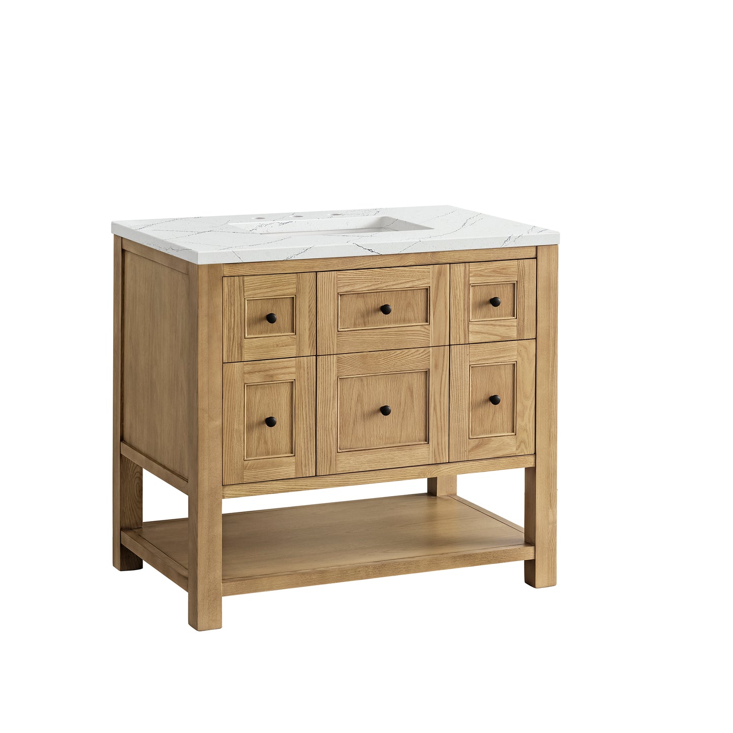 Breckenridge 36" Single Vanity, Light Natural Oak w/ 3 CM Ethereal Noctis Top