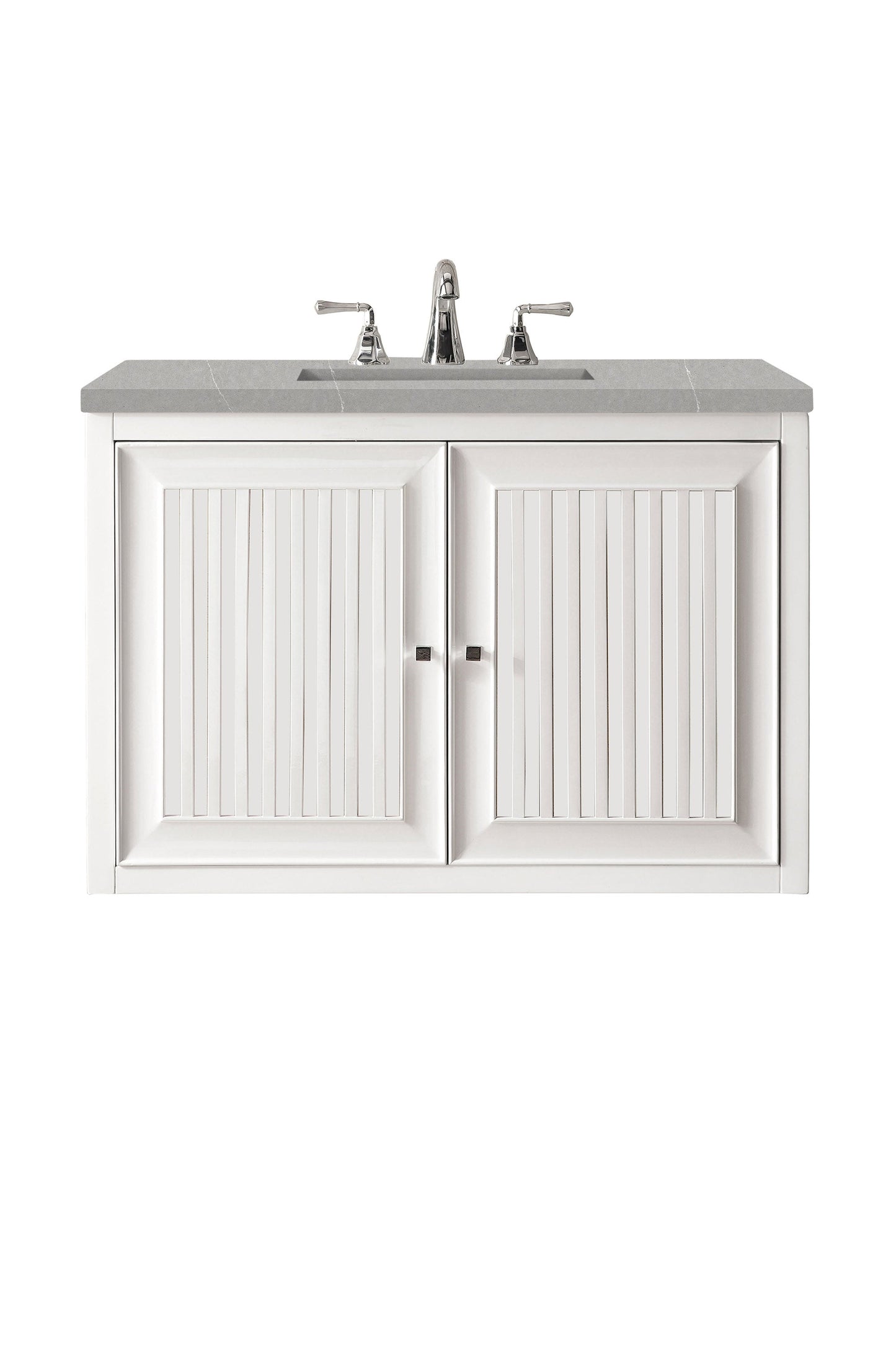 Athens 30" Single Vanity, Glossy White w/ 3 CM Eternal Serena Top