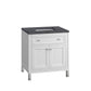 Chicago 30" Single Vanity, Glossy White w/ 3 CM Charcoal Soapstone Top