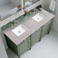 Brittany 60" Double Vanity, Smokey Celadon w/ 3 CM Eternal Serena Top