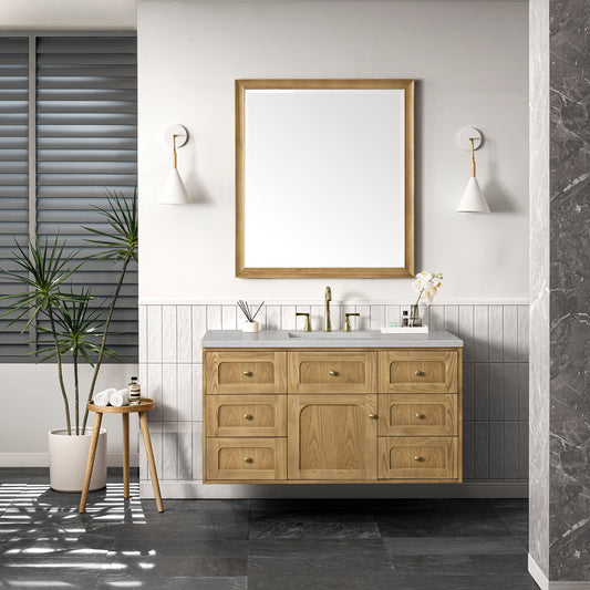 Laurent 48" Single Vanity, Light Natural Oak w/ 3 CM Eternal Serena Top