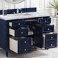 Brittany 48" Single Vanity, Victory Blue w/ 3 CM Carrara Marble Top