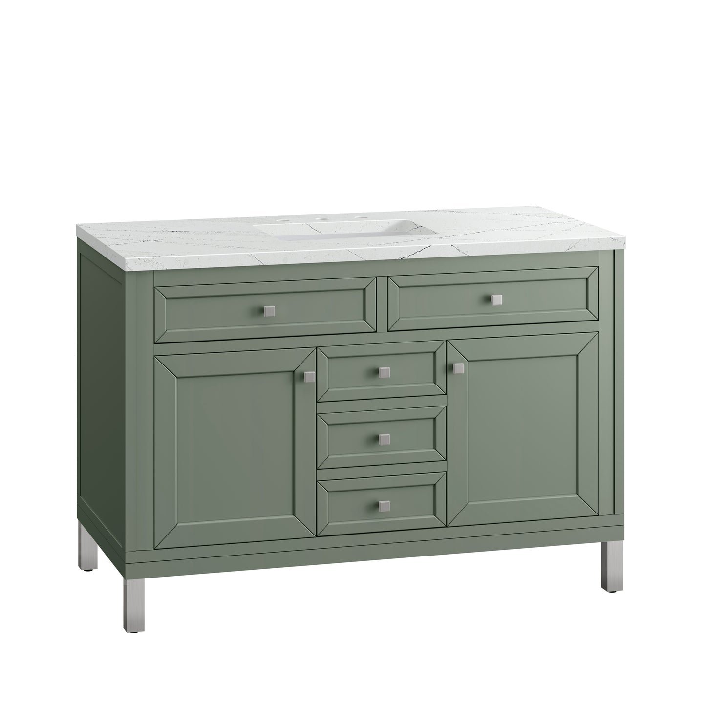 Chicago 48" Single Vanity, Smokey Celadon w/ 3 CM Ethereal Noctis Top