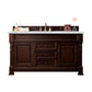 Brookfield 60" Single Vanity, Burnished Mahogany w/ 3 CM Ethereal Noctis Quartz Top