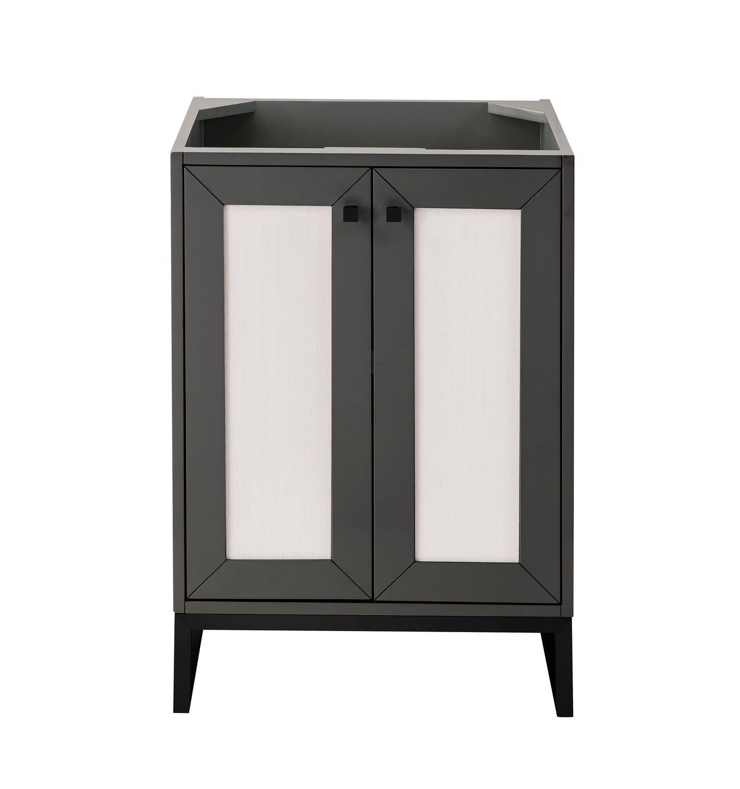 Chianti 24" Single Vanity Cabinet, Mineral Gray, Matte Black