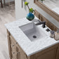 Bristol 30" Single Vanity, Whitewashed Walnut w/ 3 CM Carrara Marble Top