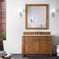 Bristol 48" Single Vanity, Saddle Brown w/ 3 CM Eternal Serena Quartz Top