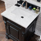 Brookfield 26" Single Vanity, Antique Black w/ 3 CM Carrara Marble Top