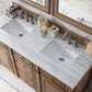 Bristol 60" Double Vanity, Whitewashed Walnut w/ 3 CM Arctic Fall Solid Surface Top