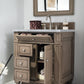 Bristol 30" Single Vanity, Whitewashed Walnut w/ 3 CM Carrara Marble Top