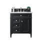 Brittany 30" Single Vanity, Black Onyx, w/ 3 CM White Zeus Quartz Top