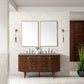 Amberly 60" Double Vanity, Mid-Century Walnut w/ 3 CM Eternal Serena Top