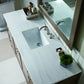 Chicago 60" Single Vanity, Whitewashed Walnut w/ 3 CM Arctic Fall Solid Surface Top