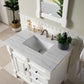 Brookfield 36" Single Vanity, Bright White w/ 3 CM Arctic Fall Solid Surface Top