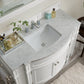 Brittany 46" Single Vanity, Bright White w/ 3 CM Carrara Marble Top