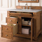 Bristol 36" Single Vanity, Saddle Brown w/ 3 CM Eternal Serena Quartz Top