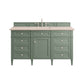 Brittany 60" Single Vanity, Smokey Celadon w/ 3 CM Eternal Marfil Top