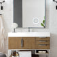 Columbia 48" Single Vanity, Latte Oak w/ Glossy White Composite Stone Top