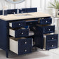 Brittany 48" Single Vanity, Victory Blue w/ 3 CM Eternal Marfil Quartz Top