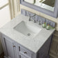 De Soto 30" Single Vanity, Silver Gray w/ 3 CM Carrara Marble Top